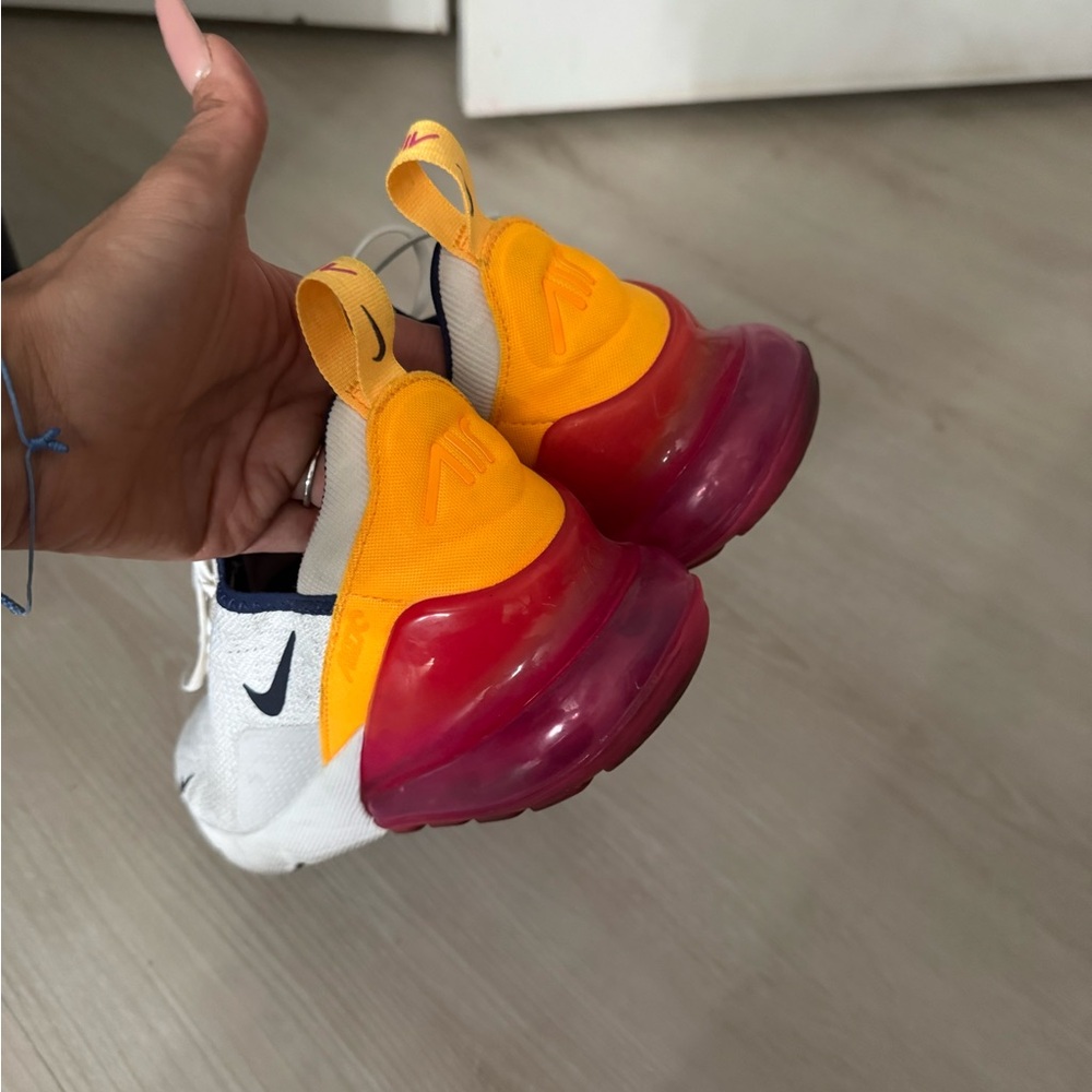 Nike White and Yellow Sneakers with Pink Accents